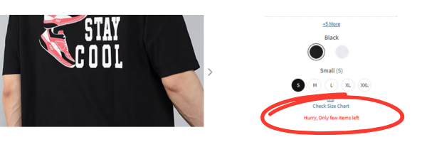 A pictures of false urgency in ecommerce
