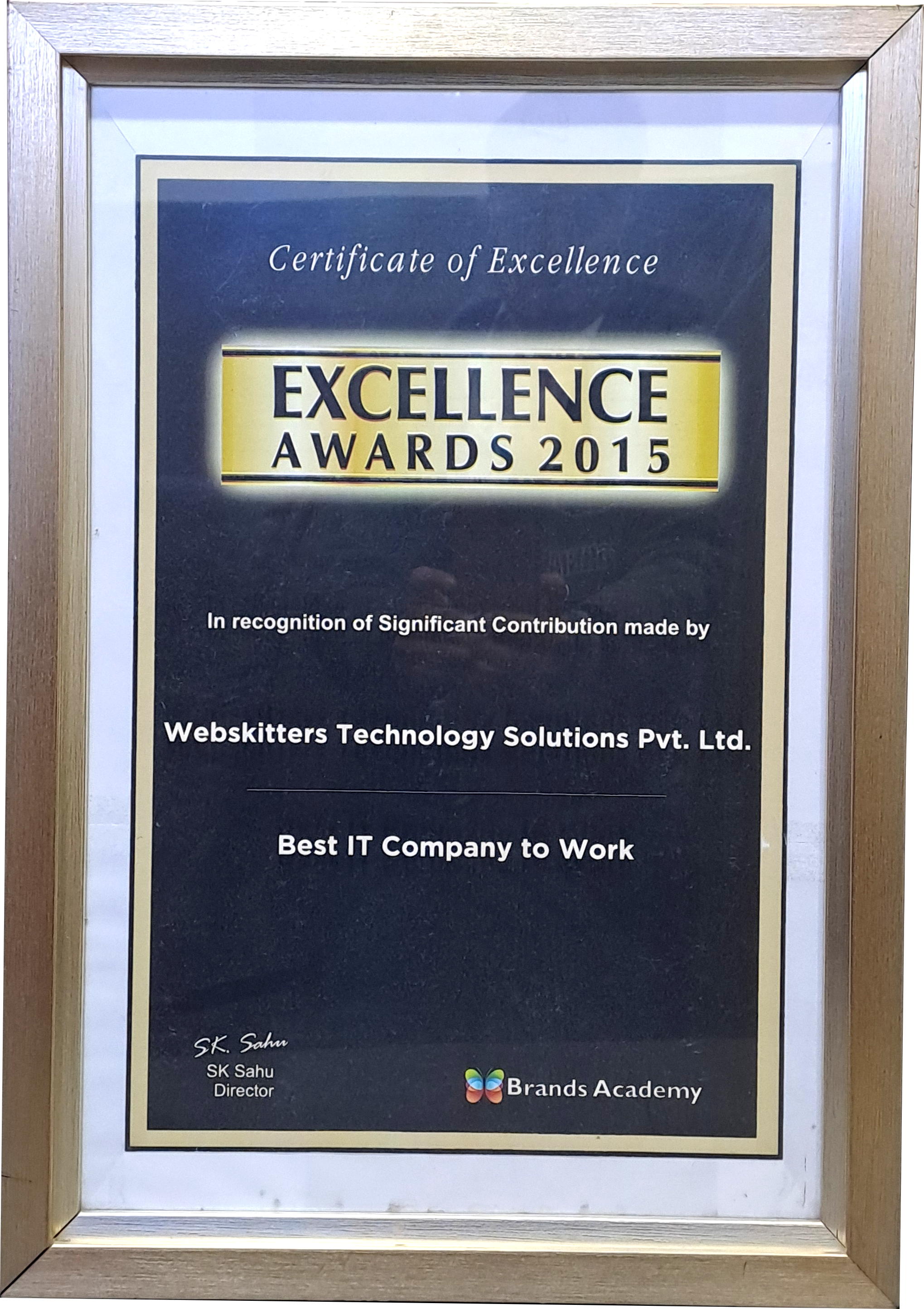 Webskitters Named Best IT Place to Work – Brands Academy Excellence Awards 2015