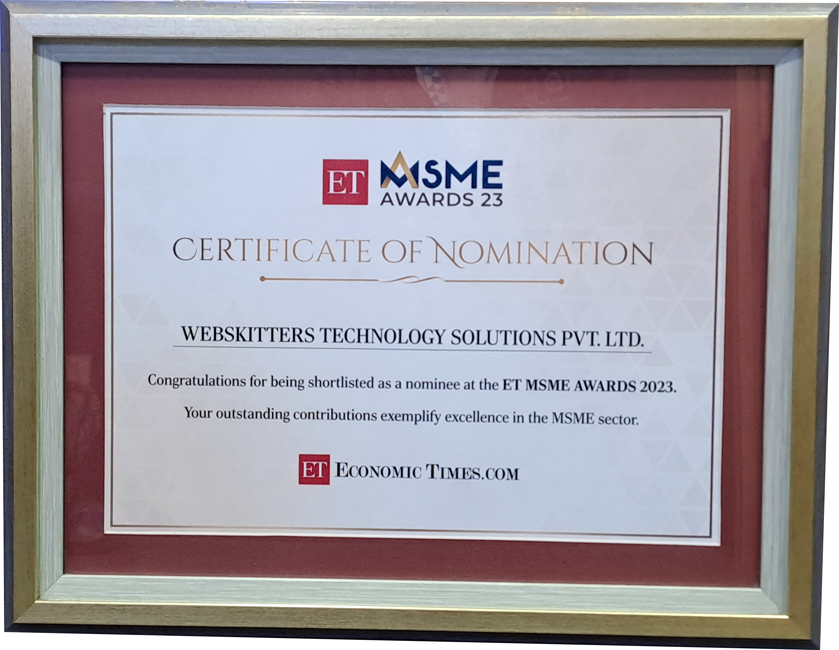 Webskitters Shines as ET MSME Awards 2023 Nominee