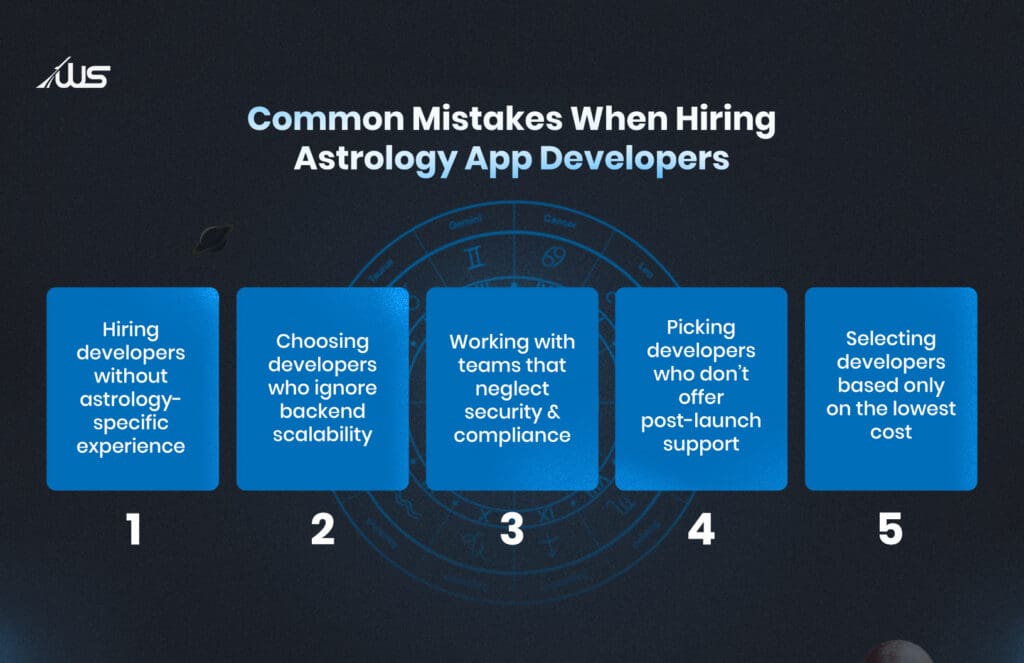 Common mistakes when hiring an astrology app developer