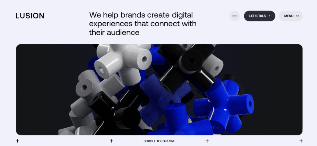 Lusion has a website that provides exceptional interactivity through Parallax Scrolling.