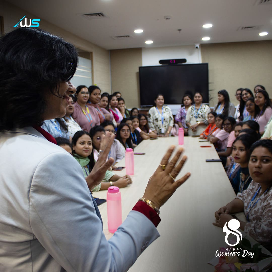 Webskitters Female Director Arpita Sarkar addressing the female employee's on womens day